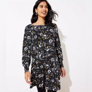 Loft Floral Black Dress